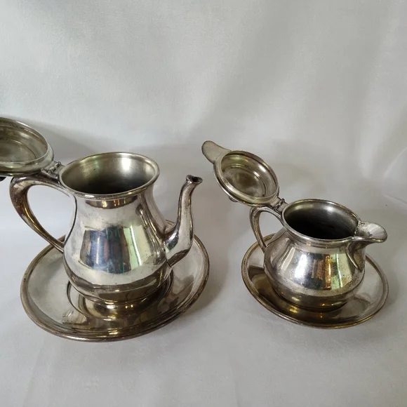 Antique (1850-1899) Rogers Silver Co Kettle And Creamer Set - Picture 3 of 10